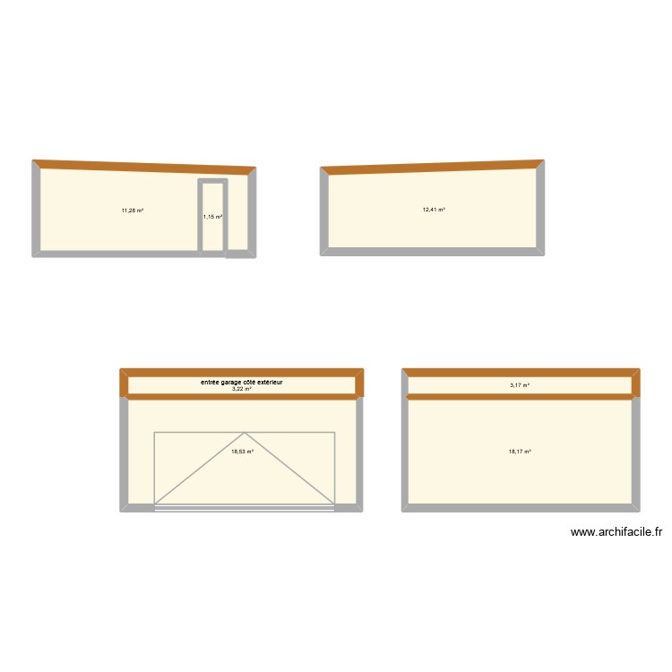 garage quatre fa&ccedil;es. Plan de 0 pièce et 0 m2
