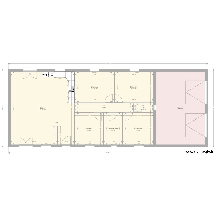 agca. Plan de 9 pièces et 147 m2