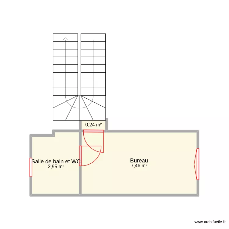 R+0,5 - Houilles. Plan de 3 pièces et 11 m²