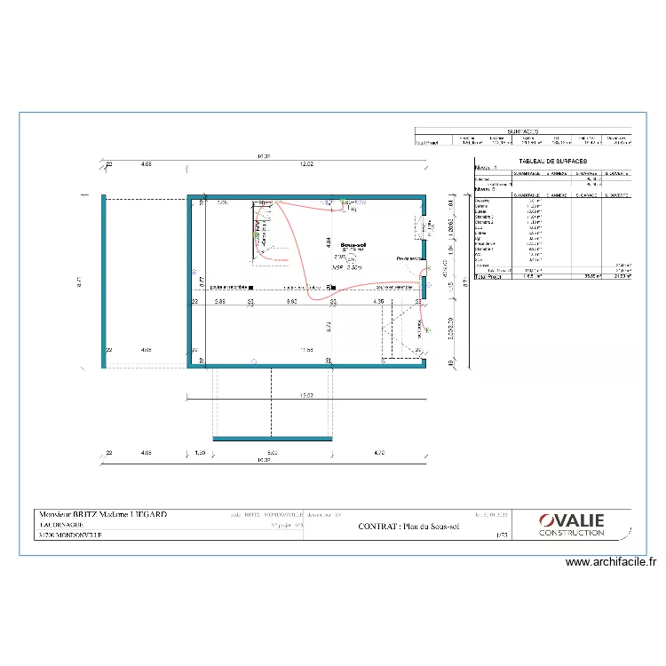 BRITZ SS ABADIE. Plan de 