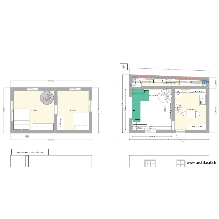 plan11. Plan de 4 pièces et 37 m2