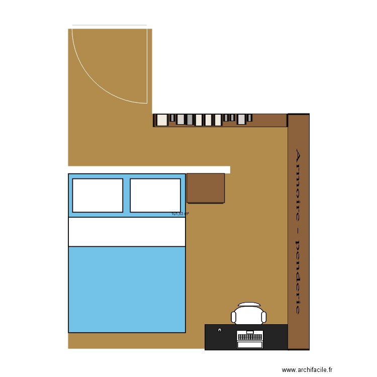 La chambre de Shady. Plan de 0 pièce et 0 m2