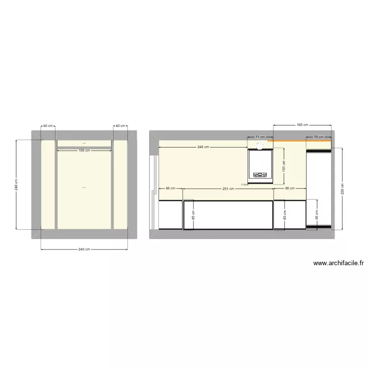 Cuisine mur chaudière. Plan de Cuisine mur chaudière. Plan de