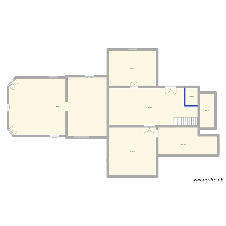 CASTEJA RDC. Plan de 7 pièces et 237 m2