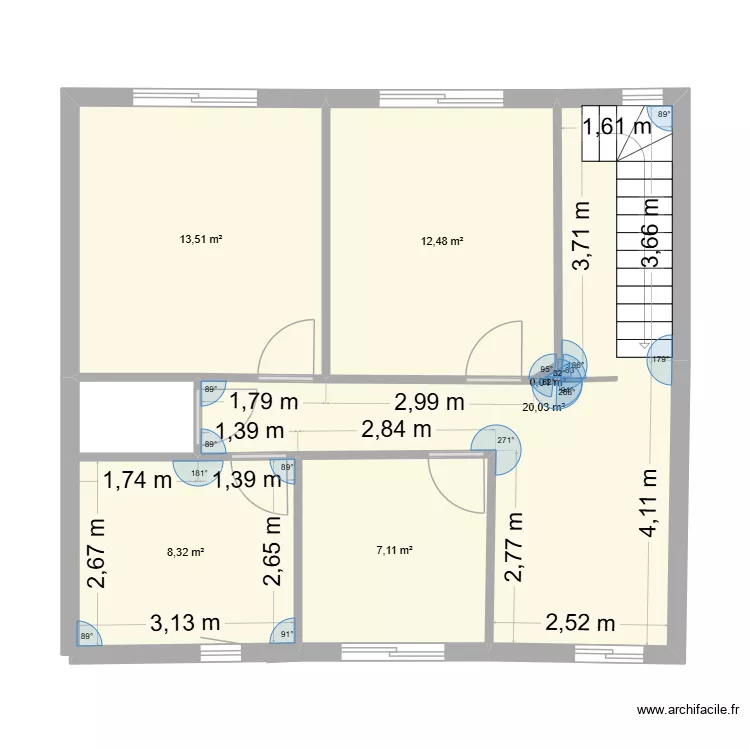Plan &eacute;tage. Plan de 6  et 61 m²