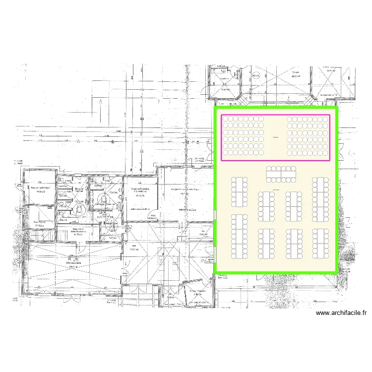 plan en diagonale. Plan de 2  et 366 m²