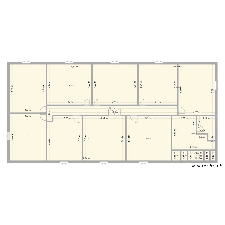 Académie. Plan de 10 pièces et 255 m2