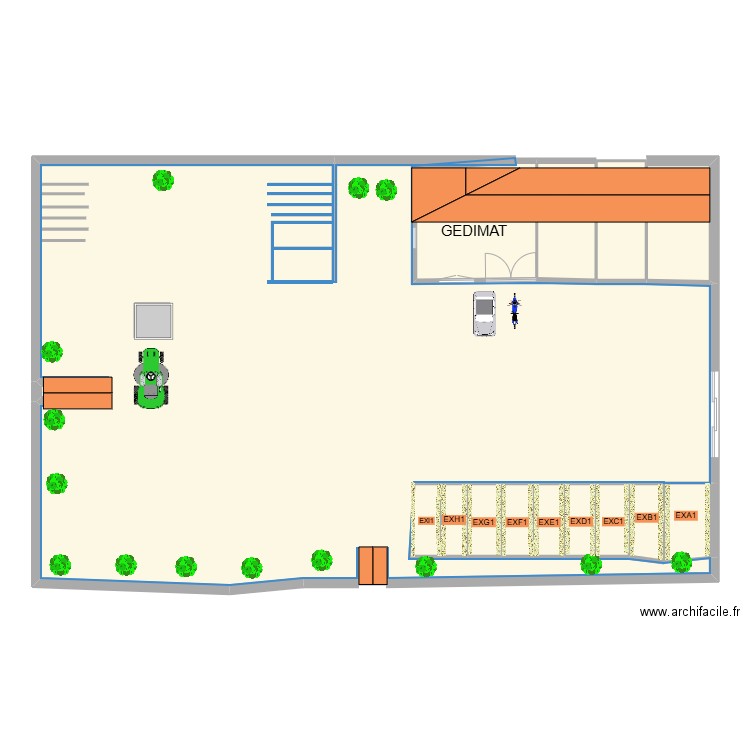 GEDIMAT. Plan de 17 pièces et 207 m2