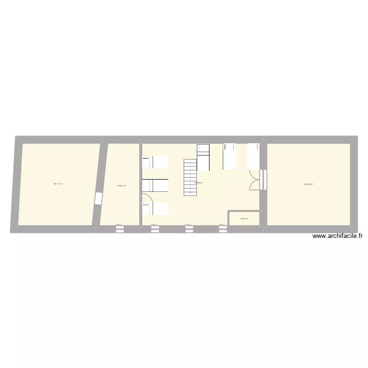 Etage Koller. Plan de 5  et 132 m²