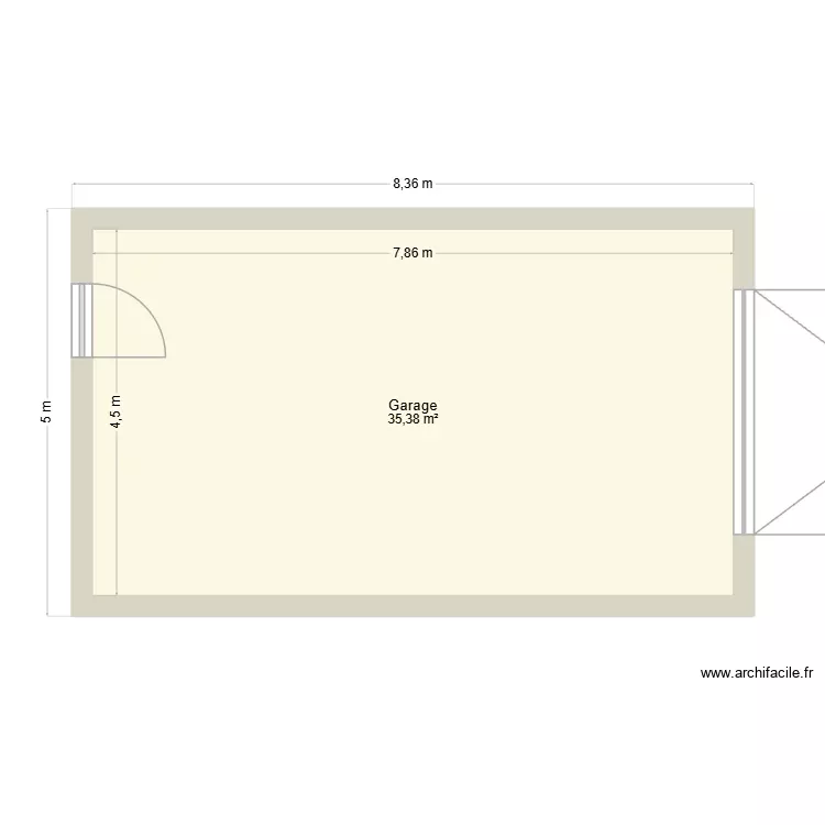projet. Plan de 1 Pièce et 35 m²