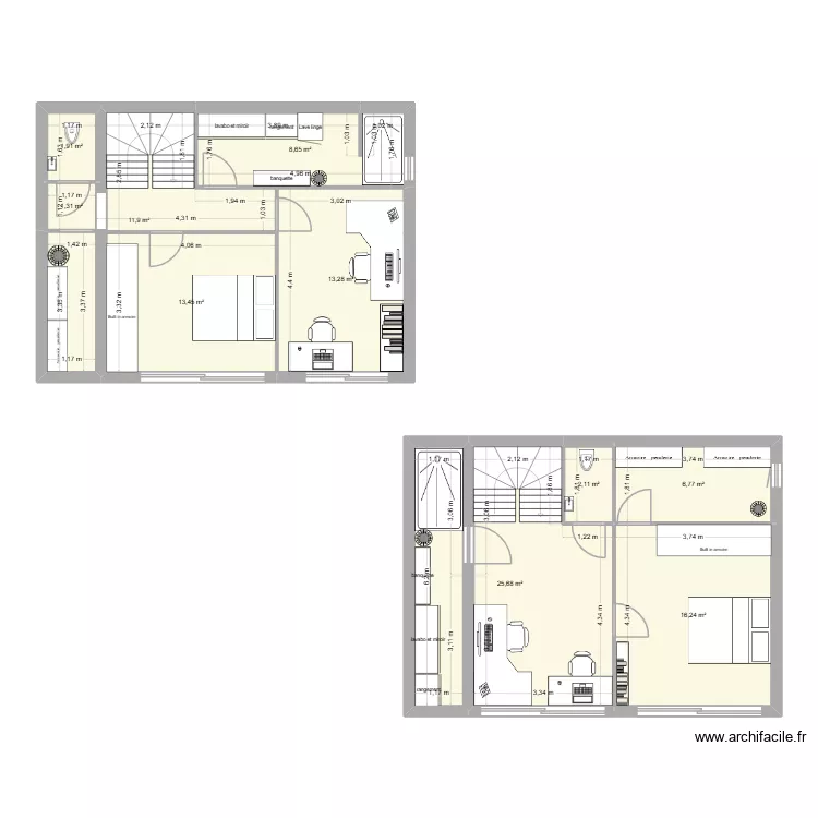 1e maison. Plan de 10 pièces et 101 m²