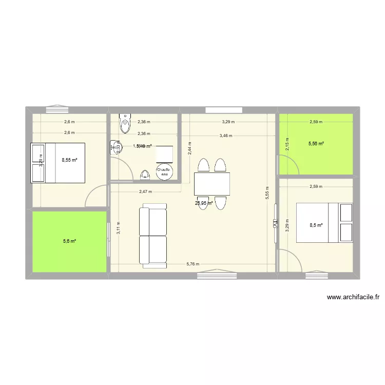 Essonne 12.02.2026. Plan de 6  et 60 m²