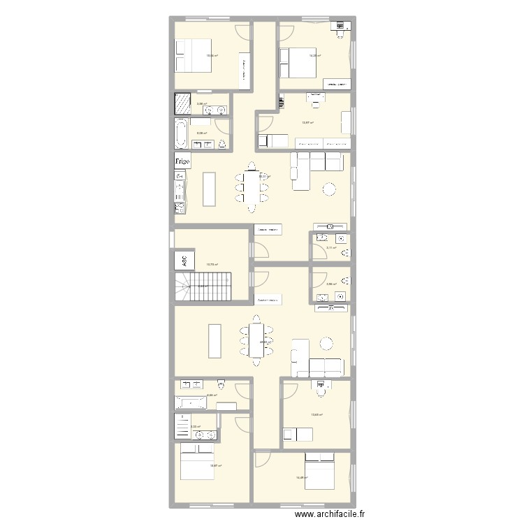 Projet thonex zone 5. Plan de 31 pièces et 465 m2