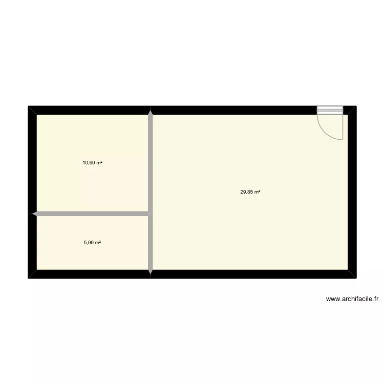 MAISON MAMAN. Plan de 3 pièces et 47 m²