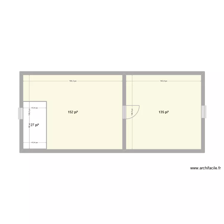 &Eacute;tage_existant. Plan de 3  et 32 m²