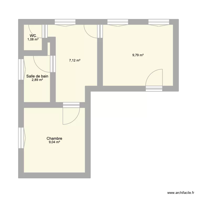 Studio 2. Plan de 5  et 30 m²