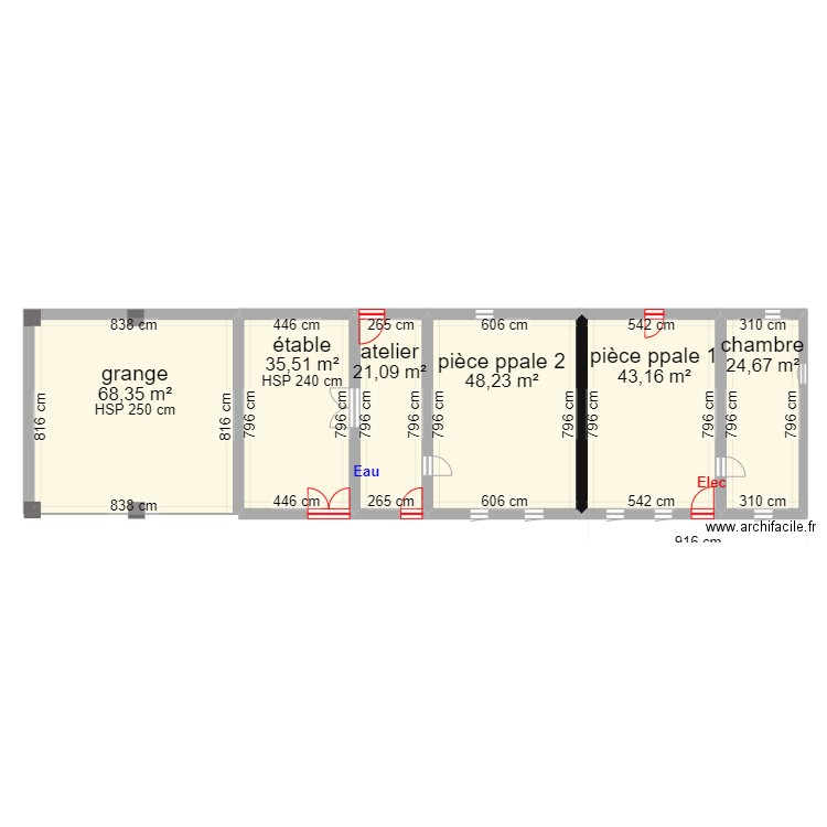 plan_Couloume avant travaux. Plan de 0 pièce et 0 m2