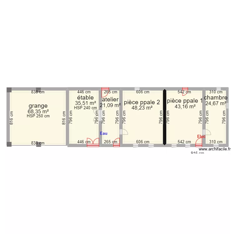plan_Couloume avant travaux. Plan de 