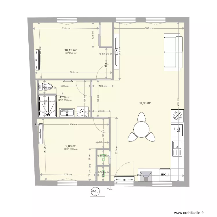 SEPREZ APP2 v2. Plan de 7  et 57 m²
