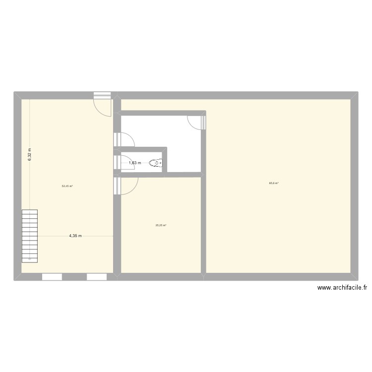 gran ge. Plan de 3 pièces et 163 m2
