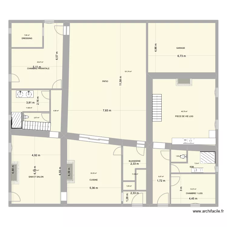 St VIVIEN 4 cotation. Plan de 15  et 326 m²