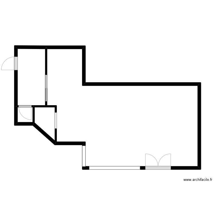 boutique EMOI 2. Plan de 2 pièces et 58 m2
