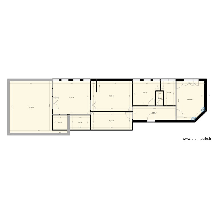 Maison DZ. Plan de 11 pièces et 123 m2
