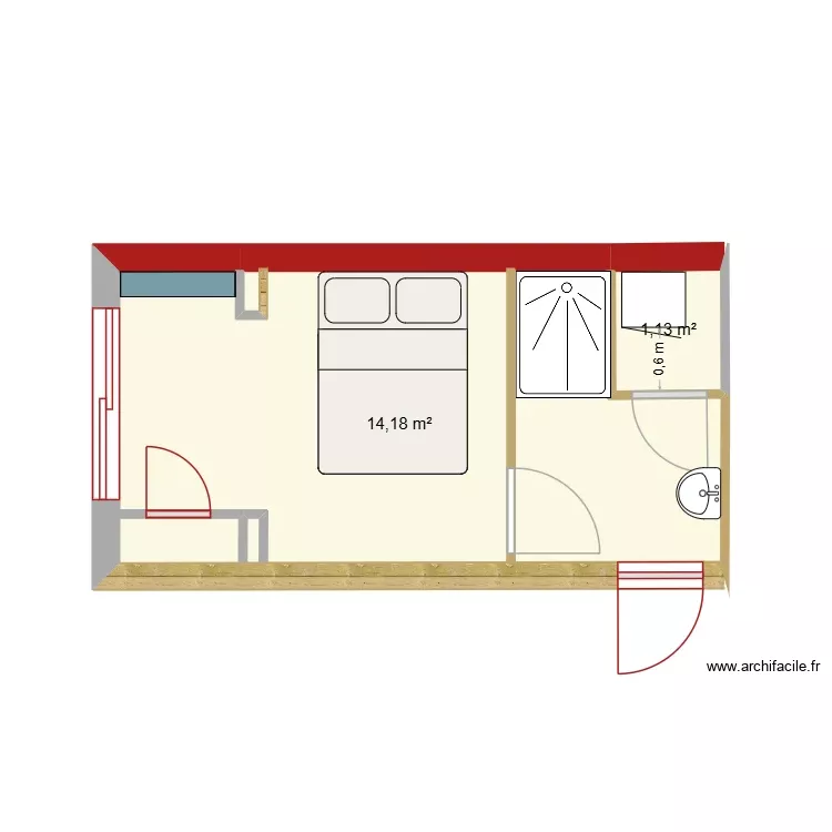 Daniel Nicole. Plan de 2 Pièces et 15 m²