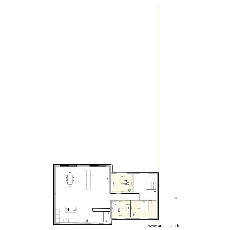 genneli. Plan de 3 pièces et 40 m2