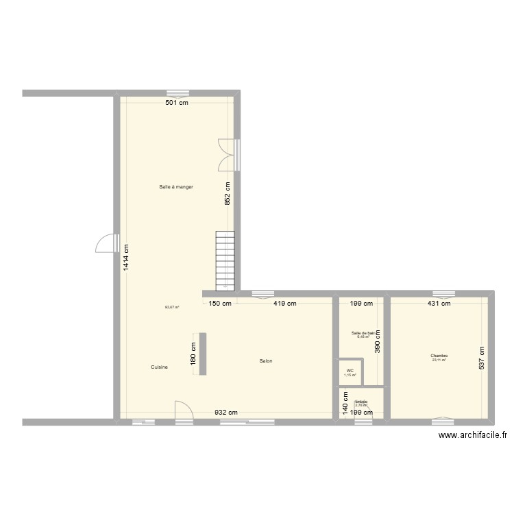 NOVARINI RDC. Plan de 5 pièces et 127 m2