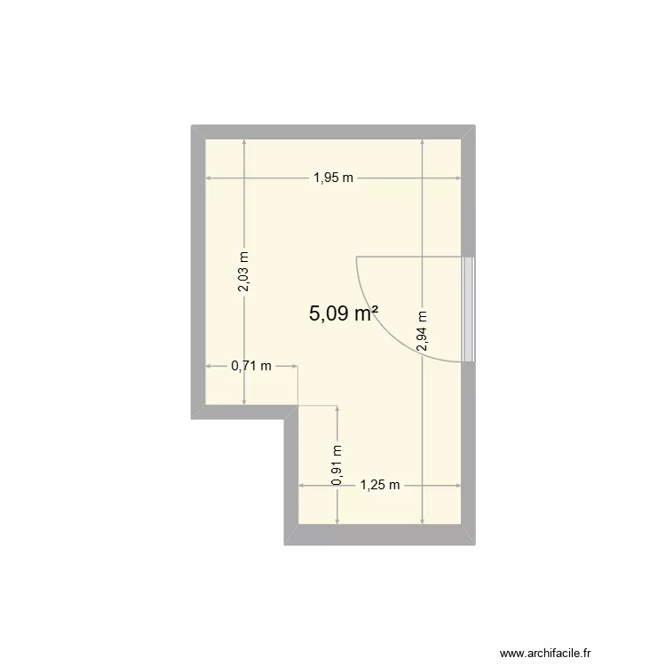 Montravel SDB. Plan de 1  et 5 m²