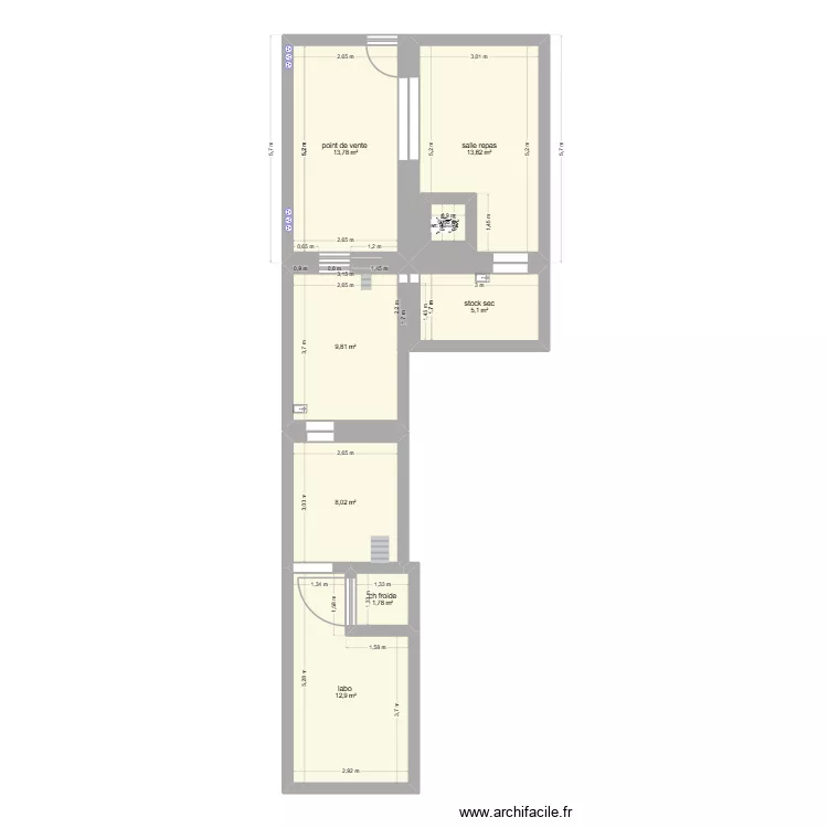 projet pro. Plan de 8 Pièces et 68 m² projet pro. Plan de 8 Pièces et 68 m²