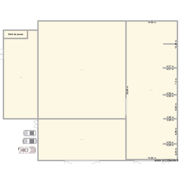 plan davieau. Plan de 6 pièces et 1815 m2