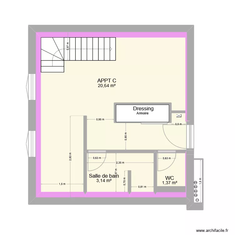Appt C CLOISON. Plan de 