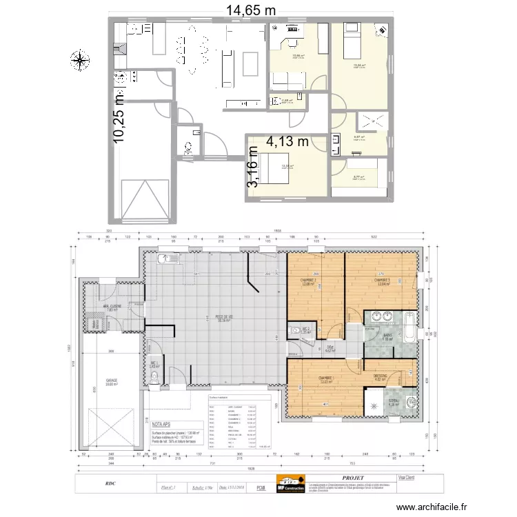 plan1. Plan de 6  et 51 m²