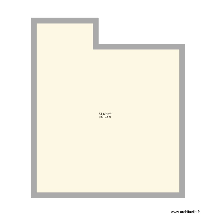 Maison. Plan de 1 pièce et 52 m2