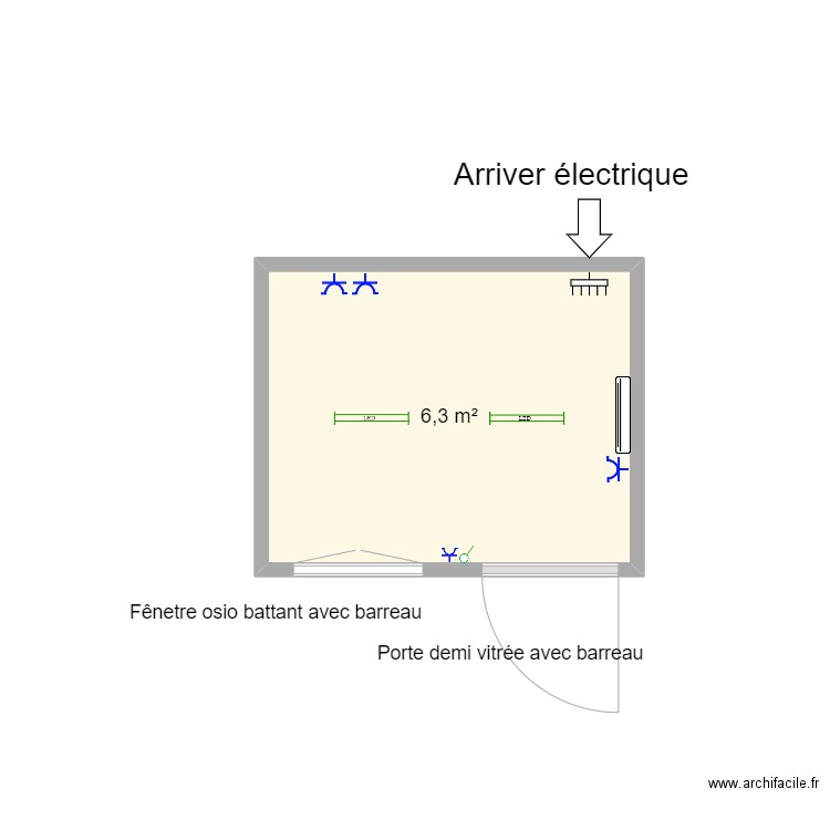 Corentin Bruyère 300x245. Plan de 1 pièce et 6 m2