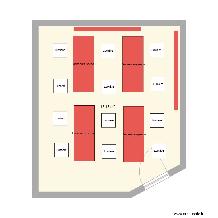 Radio Classique. Plan de 1 pièce et 42 m2