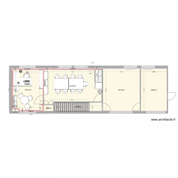 PROJET 2: MEZZA/ ARCHIVES / BUREAUX. Plan de 10  et 57 m²