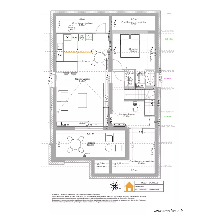 Viuz- Combles - Projet. Plan de 