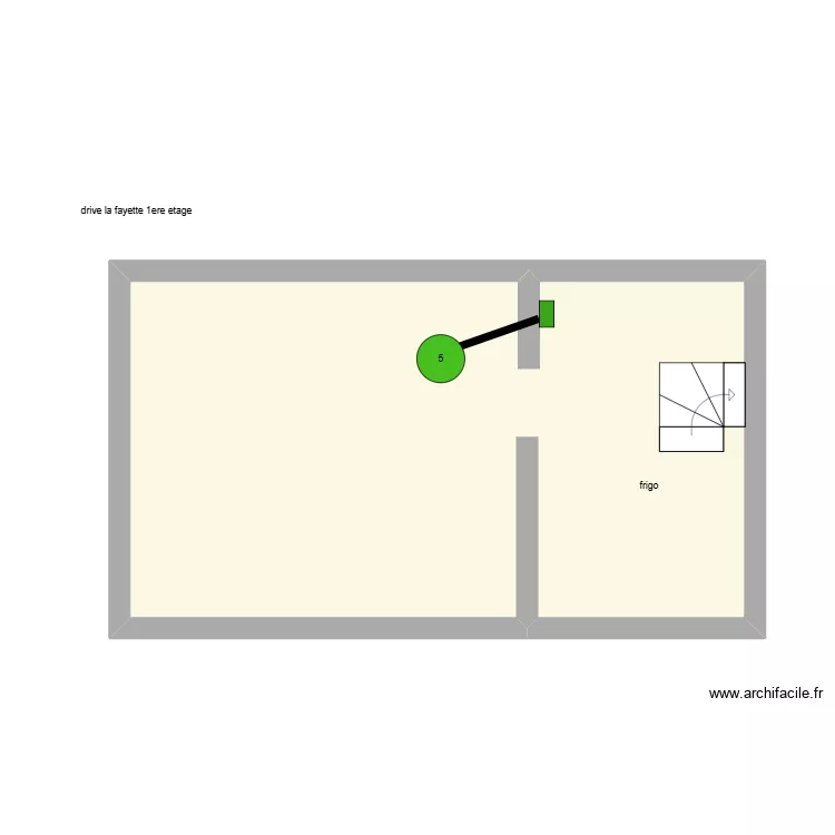drive leclerc lafayette 1ere etage. Plan de 1  et 32 m²
