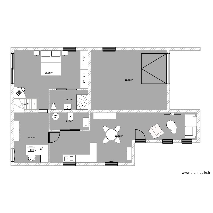 maison1. Plan de 7 pièces et 102 m2