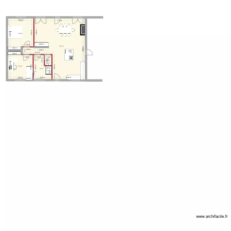 Le Haillan. Plan de 5  et 91 m²