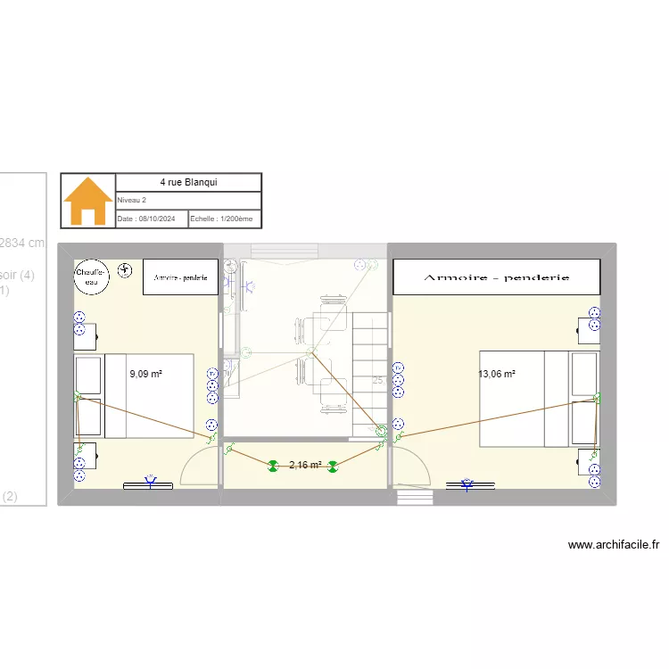 Blanqui 02 - Plan Electrique. Plan de 
