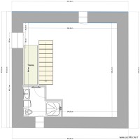 sch&eacute;ma 1er &eacute;tage avec SDB sans poutres