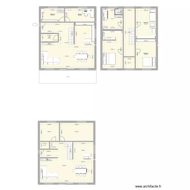 Maison type Nexus. Plan de 17  et 234 m²
