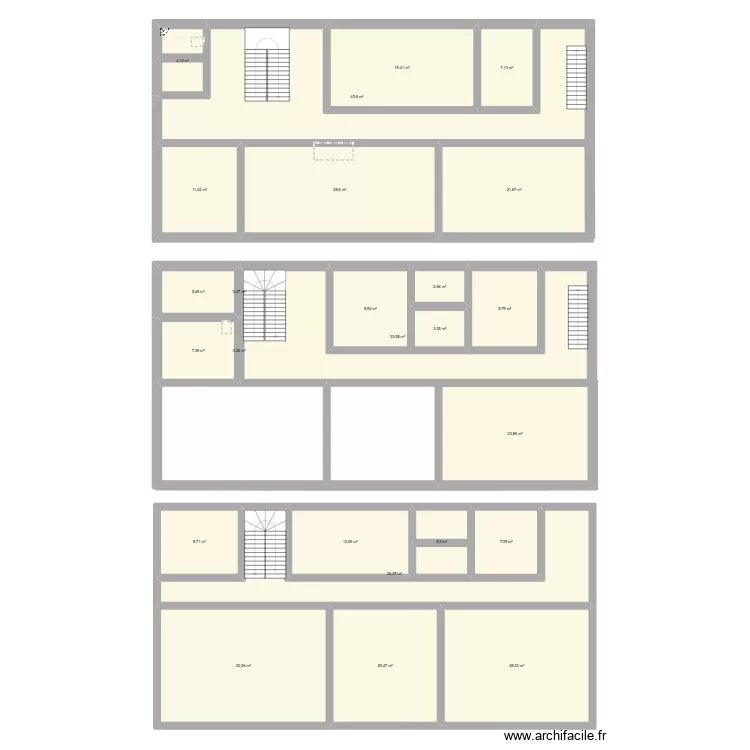 Plans Rez Faux 20260215. Plan de 25  et 374 m²