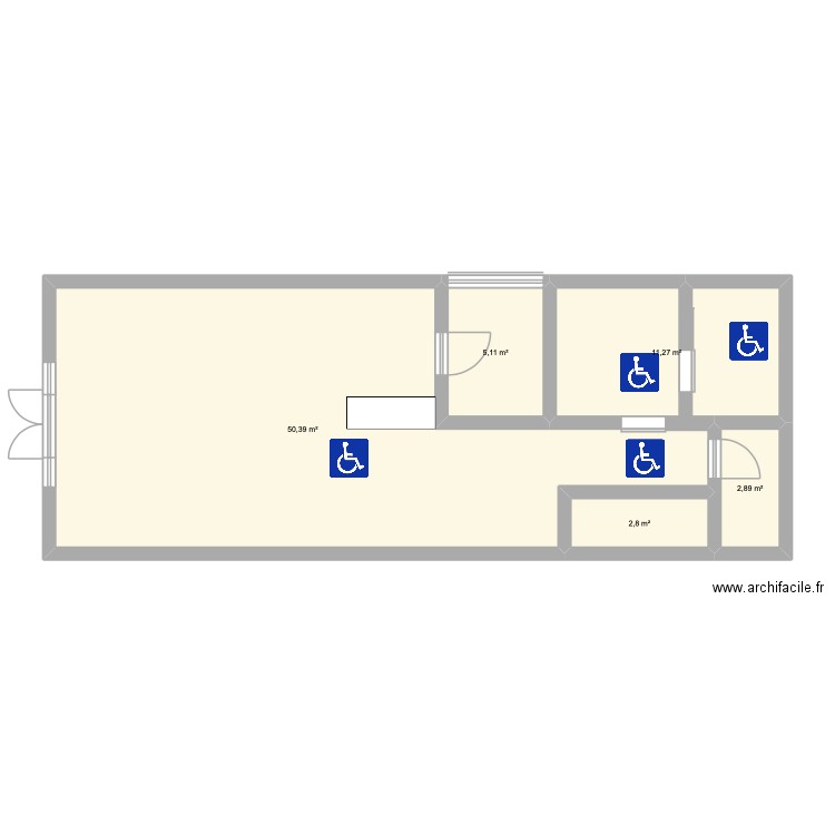 potite pause. Plan de 5 pièces et 72 m2