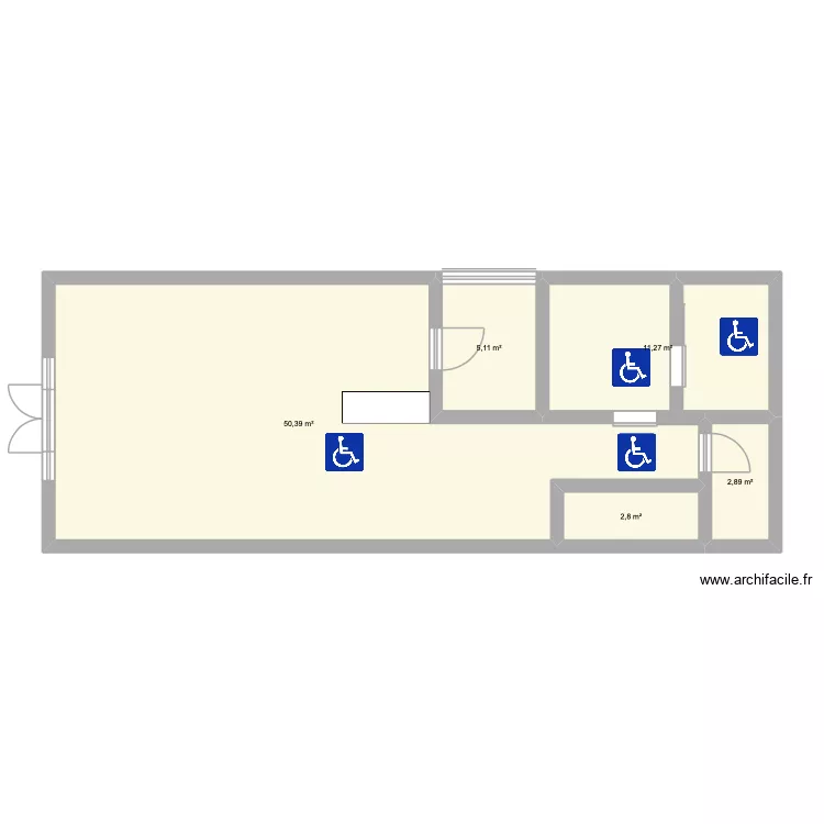 potite pause. Plan de 5 pièces et 72 m²