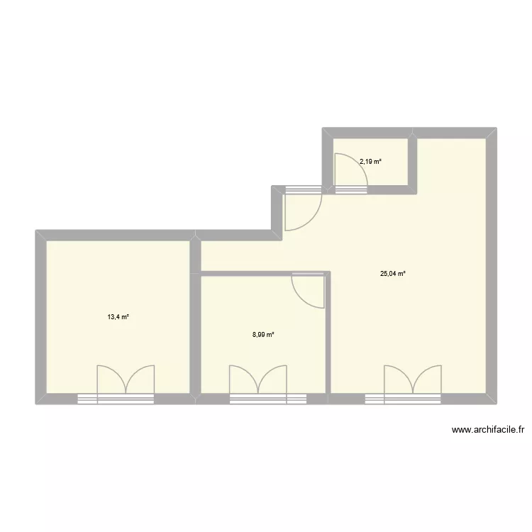 Perdrix V1. Plan de 4 Pièces et 50 m² Perdrix V1. Plan de 4 Pièces et 50 m²